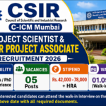 CSIR C-ICM Mumbai Project Scientist & Senior Project Associate Recruitment 2026 – Walk-in Interview for 5 Posts ChatGPT Image Aug 23, 2026, 02_08_33 PM