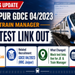 RRC Jaipur GDCE 04/2023 Junior Engineer and Train Manager mock test link released on 26.08.2026, first CBT on 27.08.2026