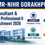 ICMR-NIHR Gorakhpur Consultant & Young Professional-II Recruitment 2026 – Apply for 04 Posts, Last Date 11.09.2026 ICMR-NIHR Gorakhpur Consultant and Young Professional-II Recruitment 2026 - 04 posts, salary Rs. 42,000 to 1,20,000 per month, last date 11.09.2026