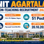 NIT Agartala Non-Teaching Recruitment 2026 banner showing 51 posts, eligibility 10+2 to Degree, Pay Level 1 to 6, last date 20.10.2026