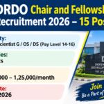 DRDO Chair and Fellowship Recruitment 2026 banner listing 15 posts for retired Scientist G, OS and DS at Pay Level 14-16, salary Rs. 80,000 to 1,25,000 per month, last date 16.10.2026