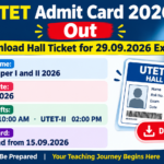 UTET Admit Card 2026 Out banner - Uttarakhand Teacher Eligibility Test Paper I and II, exam 29.09.2026, UTET-I 10:00 AM and UTET-II 02:00 PM, admit card download from 15.09.2026
