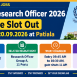 PPSC Research Officer 2026 Time Slot Out – Exam on 20.09.2026 at Patiala PPSC Research Officer 2026 time slot banner showing the exam on 20.09.2026 at Patiala, entry 09:45 AM to 10:30 AM and gate shutting at 11 AM for 11 Research Officer Group-A posts
