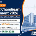 PGIMER Chandigarh Recruitment 2026 banner: 60 MTS, Pharmacist and Medical Officer posts, Matric to Degree, Rs. 18,000 to 1,77,500 per month, last date 19.10.2026