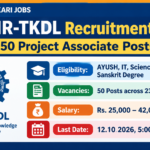 CSIR-TKDL Recruitment 2026 banner listing 50 Project Associate posts across 23 post codes, salary Rs. 25,000 to 42,000 plus HRA and the 12.10.2026 last date