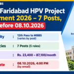ESIC Faridabad HPV Project Recruitment 2026 banner – 7 posts, 12th Pass to MBBS, salary Rs. 23,400 to 87,100 per month, last date 08.10.2026 by email