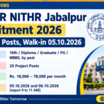 ICMR NITHR Jabalpur Recruitment 2026 banner: 25 project posts, eligibility 10th to MBBS by post, salary Rs. 18,000 to 78,000 per month, walk-in interview on 05.10.2026 and 06.10.2026, report 9 to 11 AM