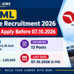 BEML Executive Recruitment 2026 – 13 Posts, Apply Before 07.10.2026 BEML Executive Recruitment 2026 banner – 13 posts, eligibility First Class B.E./B.Tech with experience, salary Rs 40,000 to 2,80,000, last date 07.10.2026