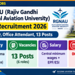 RGNAU Amethi walk-in recruitment 2026 banner: 13 posts including Mali, Plumber and Office Attendant, walk-in 06 to 09 October 2026