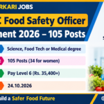 BTSC Food Safety Officer Recruitment 2026 banner – 105 posts, Pay Level 6, last date 24.10.2026
