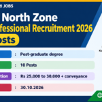 KVIC North Zone Young Professional Recruitment 2026 banner showing 10 posts, post-graduate eligibility, Rs 25,000 to 30,000 remuneration and the 30.10.2026 last date
