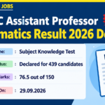 HPSC Assistant Professor Mathematics Result 2026 declared on 29.09.2026 - Subject Knowledge Test marks of 439 candidates, highest 76.5 out of 150