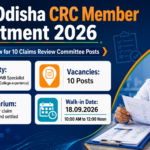 SHAS Odisha CRC Member Recruitment 2026 banner - walk-in-interview on 18.09.2026, 10:00 AM to 12:00 Noon, for 10 Claims Review Committee posts, MD/MS/DNB specialists, honorarium Rs. 100 per claim