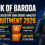 Bank of Baroda Wealth Executive and Credit Analyst Recruitment 2026 – Apply Online for 1100 Posts Bank of Baroda Wealth Executive and Credit Analyst Recruitment 2026 banner - 1,100 posts, eligibility graduate plus certification or CA, salary Rs. 48,480 to 93,960 basic, last date 24.09.2026