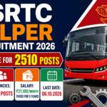 GSRTC Helper Recruitment 2026 banner: ITI pass eligibility in 14 trades, 2510 posts, salary Rs. 21,100 per month fixed for 5 years, last date 06.10.2026