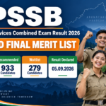 APSSB Uniformed Services Combined Exam Result 2026 – Revised Final Merit List for 933 Constable, Fireman and Special Tiger Guard Posts APSSB Uniformed Services Combined Exam Result 2026 revised final merit list banner — 933 candidates recommended, 279 waitlisted, result declared 05.09.2026