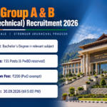 APPSC Group A and B Gazetted Technical Recruitment 2026 banner for Arunachal Pradesh showing Bachelor degree eligibility, 155 posts with 6 reserved for PwBD, Rs 200 application fee and the 30.09.2026 last date