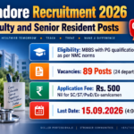 ESIC Indore Recruitment 2026 banner - 89 Faculty and Senior Resident posts across 24 departments, MBBS with PG as per NMC norms, application fee Rs. 500, last date 15.09.2026 at 4:00 PM