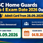 APSC Home Guards Class-I exam date 2026 banner: exam on 04.10.2026 Sunday, admit card from 28.09.2026, Advt. No. 02/2026