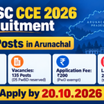 APPSC CCE 2026 recruitment banner: 135 Group-A and Group-B posts in Arunachal Pradesh, graduate eligibility, Rs. 200 fee, last date 20.10.2026