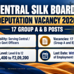 Central Silk Board Advt. No. CSB/01/2026 banner - 17 Group A and B posts on deputation, eligibility serving Central and State Govt officers, pay level 6 to 12 (Rs. 35,400 to 2,09,200), last date within 30 days of Employment News publication