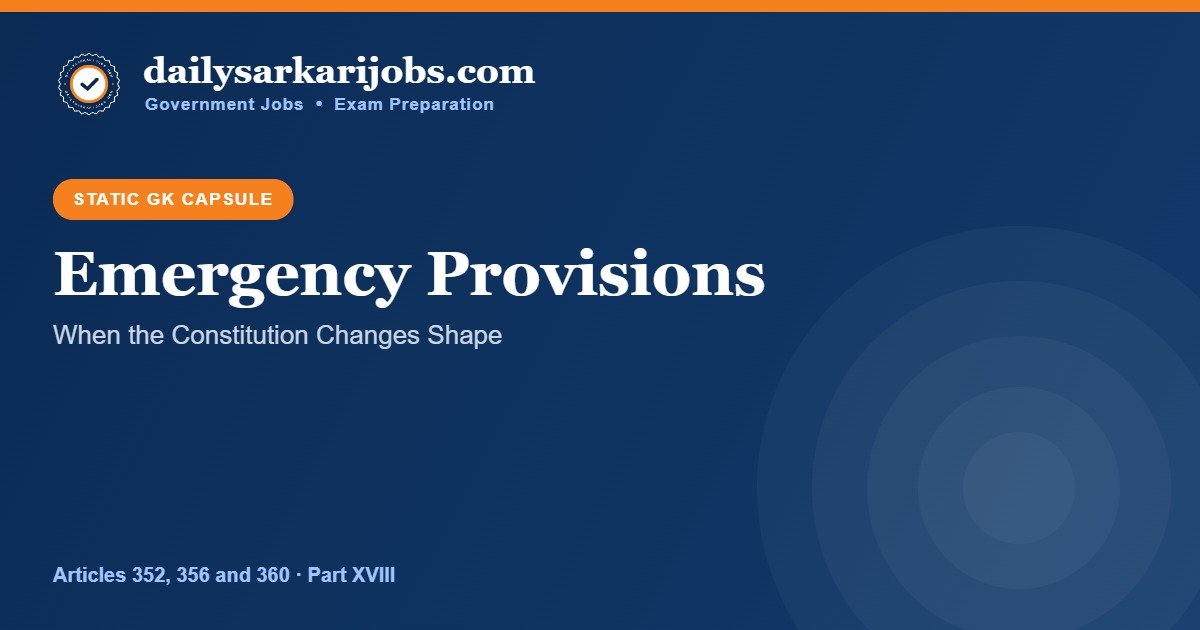 Emergency Provisions Static GK banner – Articles 352, 356 and 360 explained