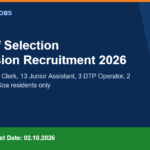 Goa SSC LDC Recruitment 2026 banner - 222 Group C posts including 204 Lower Division Clerk and Recovery Clerk, 13 Junior Assistant, 3 DTP Operator and 2 Data Entry Operator, 12th pass, Goa residents only, apply online last date 02.10.2026