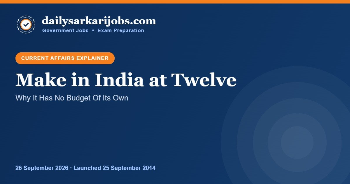 Make in India completes 12 years explained banner, PLI and 27 sectors