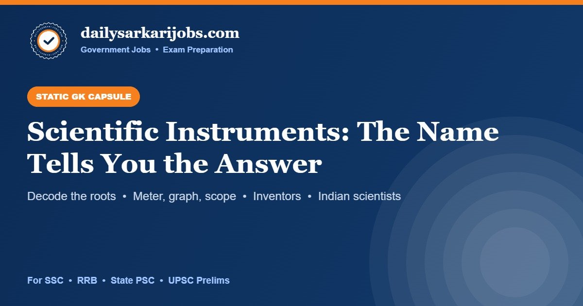 Banner for dailysarkarijobs.com Static GK capsule on scientific instruments and inventions