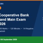 UPCISB Cooperative Bank Syllabus and Main Exam Pattern 2026 banner showing 120 questions, 200 marks, 120 minutes and one fourth negative marking