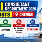 AAI Consultant Recruitment 2026 – 18 Posts, Apply Before 27.10.2026 AAI Consultant Recruitment 2026 banner: 18 posts in Chennai, apply online till 27.10.2026
