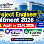 BEL Project Engineer Recruitment 2026 poster: 14 posts in Bengaluru, Rs 50,000 per month, last date 23.10.2026