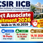 CSIR IICB Kolkata Project Associate Recruitment 2026 banner: 16 posts, walk-in interview on 14.10.2026