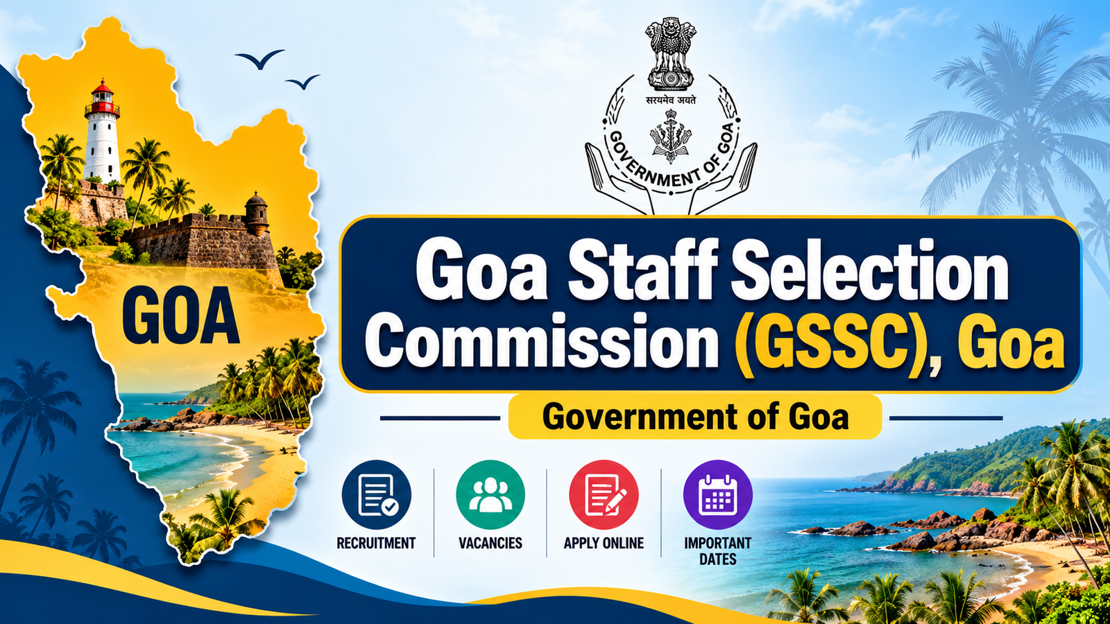 Goa Staff Selection Commission (GSSC) recruitment banner for Food Safety Officer and Veterinary Assistant posts