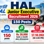 HAL Junior Executive Recruitment 2026 – 150 Posts, Apply Before 17.10.2026 HAL Junior Executive Recruitment 2026 – 150 posts, apply online by 17.10.2026