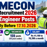 MECON Recruitment 2026 – 159 Engineer Posts, Apply Before 17.10.2026 MECON Recruitment 2026 banner: 159 engineer posts, apply before 17.10.2026