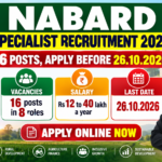 NABARD Specialist Recruitment 2026 banner – 16 posts, last date 26.10.2026