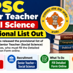 RPSC Senior Teacher Social Science provisional list out: 1,217 candidates listed, Detailed Application Form last date 21.10.2026