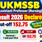 UKMSSB Assistant Professor Nursing Result 2026 declared, UR cut-off 152.75