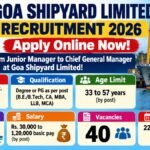 Goa Shipyard Limited Recruitment 2026 poster: 40 posts from Junior Manager to Chief General Manager, last date 22 November 2026