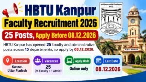 HBTU Kanpur Faculty Recruitment 2026 – 25 Posts