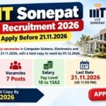 IIIT Sonepat Faculty Recruitment 2026 – 7 Posts, Apply Before 21.11.2026 IIIT Sonepat Faculty Recruitment 2026 banner: 7 posts, PhD needed, apply before 21.11.2026